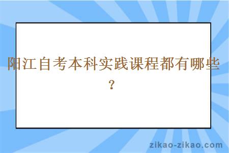 阳江自考本科实践课程都有哪些？