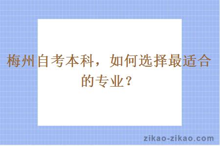 梅州自考本科，如何选择最适合的专业？