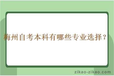 梅州自考本科有哪些专业选择？