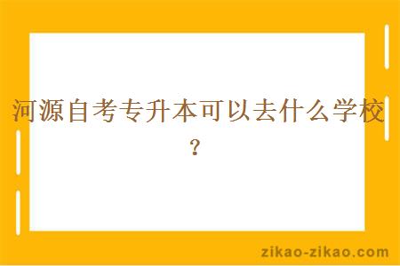 河源自考专升本可以去什么学校？