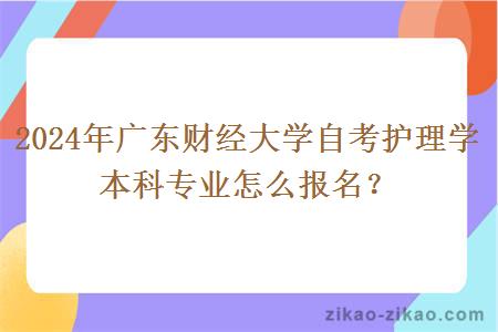 2024年广东财经大学自考护理学本科专业怎么报名？