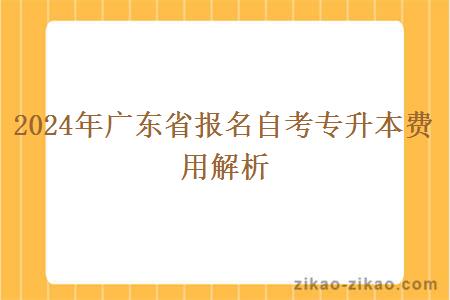 2024年广东省报名自考专升本费用解析