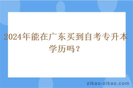 2024年能在广东买到自考专升本学历吗？