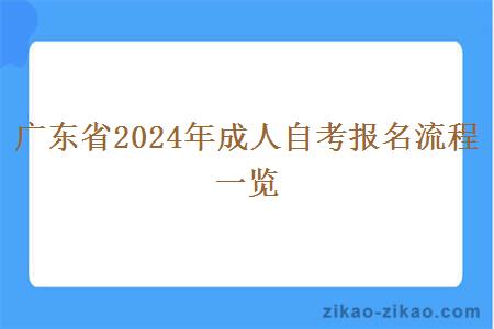 广东省2024年成人自考报名流程一览