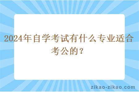 2024年自学考试有什么专业适合考公的？