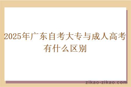 2025年广东自考大专与成人高考有什么区别