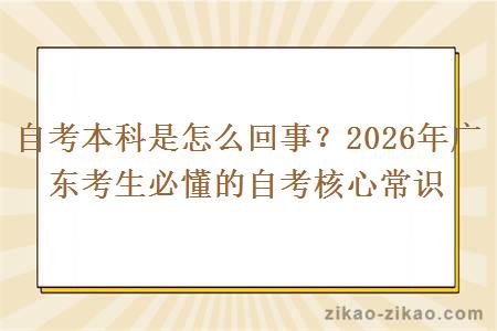 自考本科是怎么回事？2026年广东考生必懂的自考核心常识
