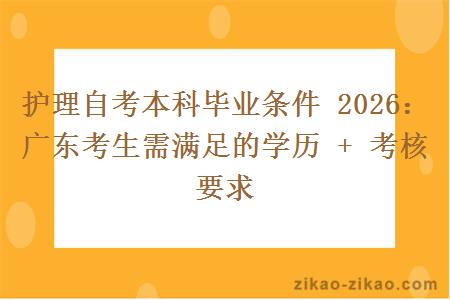 护理自考本科毕业条件 2026：广东考生需满足的学历 + 考核要求