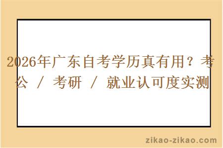 2026年广东自考学历真有用?考公 / 考研 / 就业认可度实测 2026年广东自考学历真有用?考公 / 考研 / 就业认可度实测