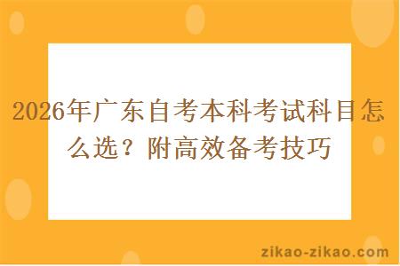 2026年广东自考本科考试科目怎么选？附高效备考技巧