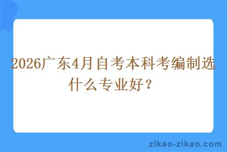 2026广东4月自考本科考编制选什么专业好？
