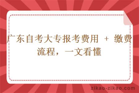 广东自考大专报考费用 + 缴费流程，一文看懂