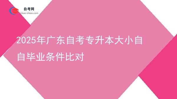 2025年广东自考专升本大小自自毕业条件比对图片