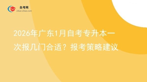 2026年广东1月自考专升本一次报几门合适？报考策略建议图片