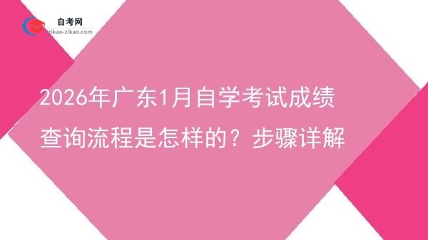 2026年广东1月自学考试成绩查询流程是怎样的？步骤详解图片