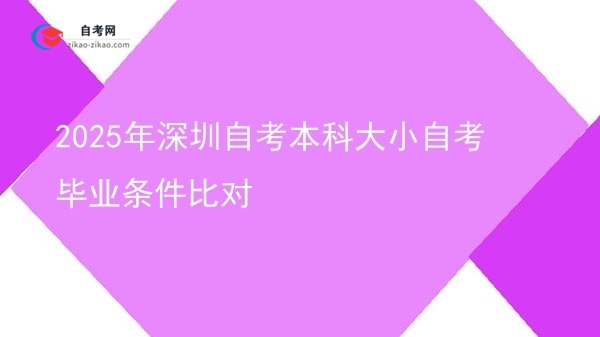 2025年深圳自考本科大小自考毕业条件比对图片