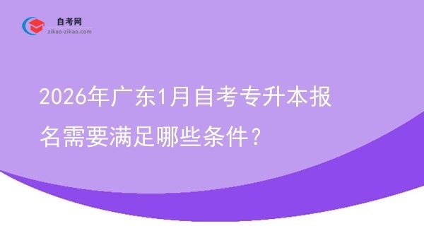 2026年广东1月自考专升本报名需要满足哪些条件?图片
